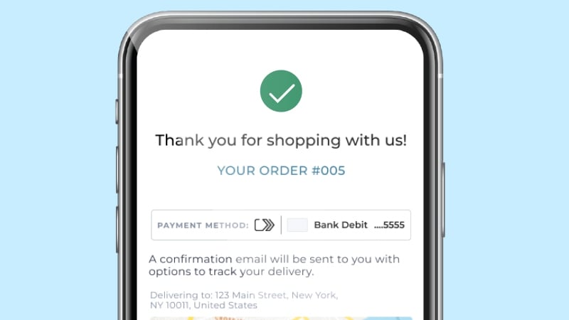 Mobile online checkout confirmation with linked card